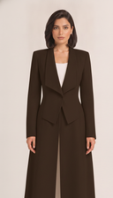 The Sajida Tailored Drape Collar Open Abaya