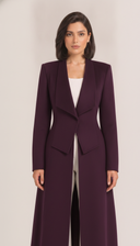 The Sajida Tailored Drape Collar Open Abaya