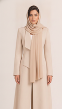 The Sajida Tailored Drape Collar Open Abaya