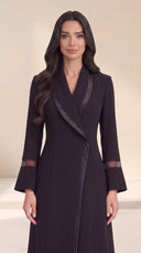 The Fariah Sheer Trim Abaya with Sheer Cuff Detail