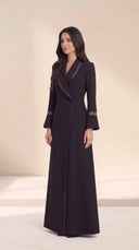The Fariah Sheer Trim Abaya with Sheer Cuff Detail