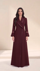 The Fariah Sheer Trim Abaya with Sheer Cuff Detail