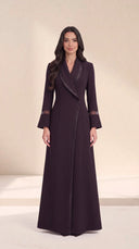 The Fariah Sheer Trim Abaya with Sheer Cuff Detail