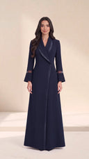 The Fariah Sheer Trim Abaya with Sheer Cuff Detail