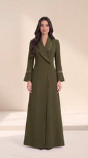 The Fariah Sheer Trim Abaya with Sheer Cuff Detail