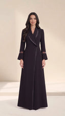 The Fariah Sheer Trim Abaya with Sheer Cuff Detail