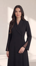 The Wajida Shawl Collar Abaya with Buttoned Waist