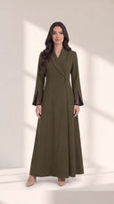 The Wajida Shawl Collar Abaya with Buttoned Waist