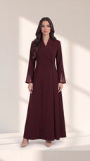 The Wajida Shawl Collar Abaya with Buttoned Waist