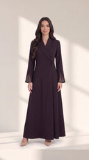 The Wajida Shawl Collar Abaya with Buttoned Waist