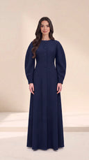 The Aniqa Button-Front Abaya with Sculpted Sleeves