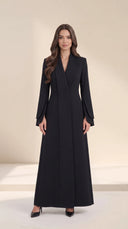 The Mashia Tailored Shawl Collar Abaya with Layered Sleeves