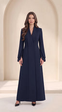 The Mashia Tailored Shawl Collar Abaya with Layered Sleeves