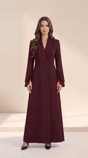 The Mashia Tailored Shawl Collar Abaya with Layered Sleeves