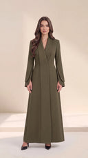 The Mashia Tailored Shawl Collar Abaya with Layered Sleeves