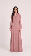 The Khansa Shawl Collar Button Front Abaya