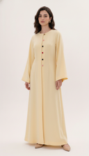 The Duaa Elegant Abaya with Contrast Button Detail