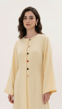 The Duaa Elegant Abaya with Contrast Button Detail