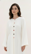 The Duaa Elegant Abaya with Contrast Button Detail