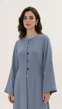 The Duaa Elegant Abaya with Contrast Button Detail
