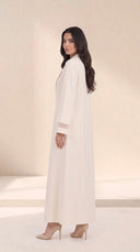 The Rayia Sculpted Panel Abaya with Sheer Cuff Detail