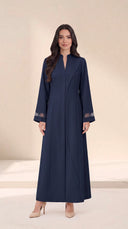 The Rayia Sculpted Panel Abaya with Sheer Cuff Detail