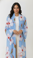 The Azzah Floral Print Open-Front Abaya