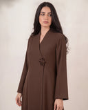 The Heba Floral Button Detail Abaya
