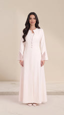 The Dima Tailored Abaya with Sheer Split Cuffs