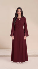The Dima Tailored Abaya with Sheer Split Cuffs