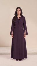 The Dima Tailored Abaya with Sheer Split Cuffs
