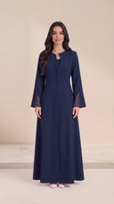 The Dima Tailored Abaya with Sheer Split Cuffs
