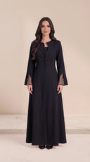The Dima Tailored Abaya with Sheer Split Cuffs