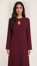 The Habiba Keyhole Neck Button Front Abaya