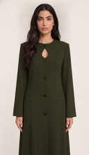 The Habiba Keyhole Neck Button Front Abaya