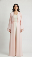 The Noorain Floral Tassel Open Abaya