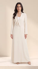 The Samah Draped Collar Abaya with Tailored Waist