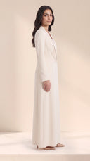 The Samah Draped Collar Abaya with Tailored Waist