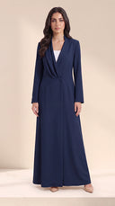 The Samah Draped Collar Abaya with Tailored Waist
