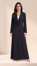 The Samah Draped Collar Abaya with Tailored Waist