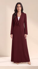 The Samah Draped Collar Abaya with Tailored Waist