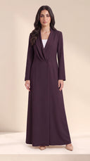 The Samah Draped Collar Abaya with Tailored Waist