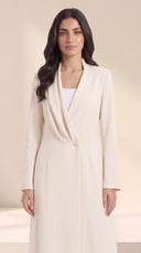 The Samah Draped Collar Abaya with Tailored Waist