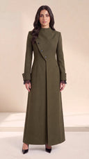 The Nusaiba Tailored Abaya with Asymmetric Button Front