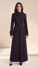 The Nusaiba Tailored Abaya with Asymmetric Button Front