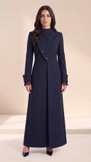 The Nusaiba Tailored Abaya with Asymmetric Button Front