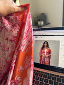 The Maitha Orange & Pink Tropical Abaya