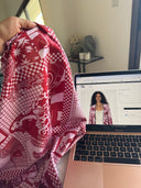 The Shamma Red Graphic Print Abaya