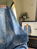 The Hana Blue Printed Abaya