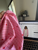 The Noura Pink Heart-Print Abaya